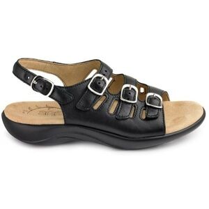 SAS Mystic Black Leather Adjustable Buckle Straps Sandal Women 6.5W